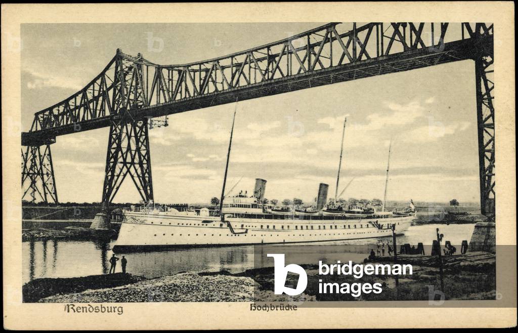 Rendsburg, high bridge, steamer Hohenzollern