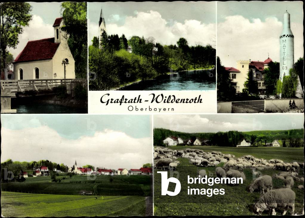 Grafrath Wildenroth Upper Bavaria, Church, Sheep Herd, Rette Mattel 69
