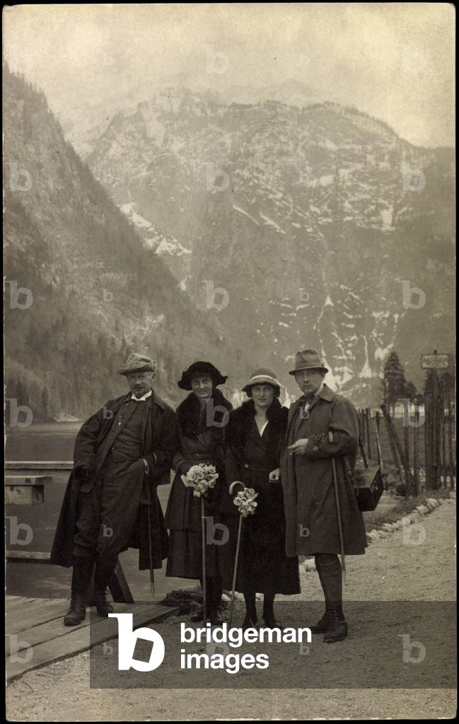 Ak King Frederick August III of Saxony, Luise and Frederica of Hohenzollern (b/w photo)