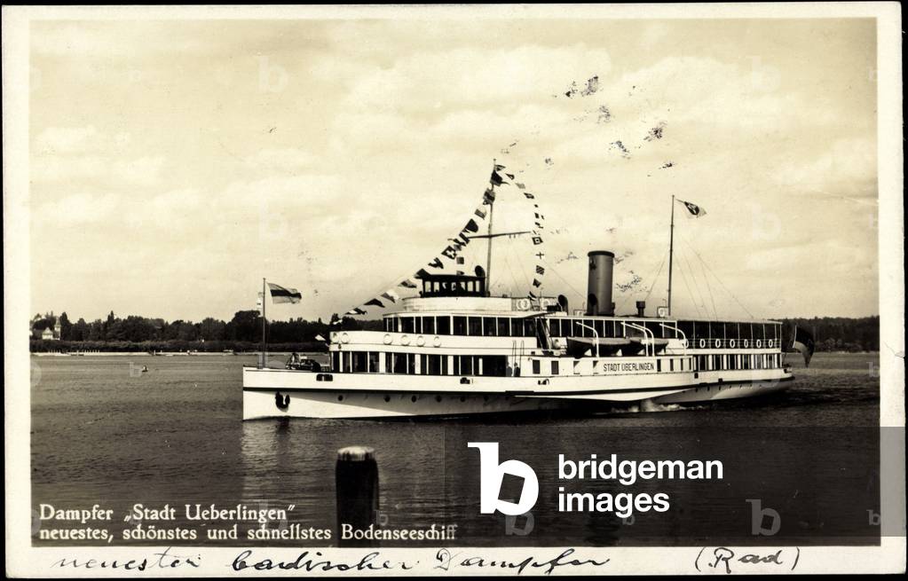 Steamer City of Ueberlingen on Lake Constance