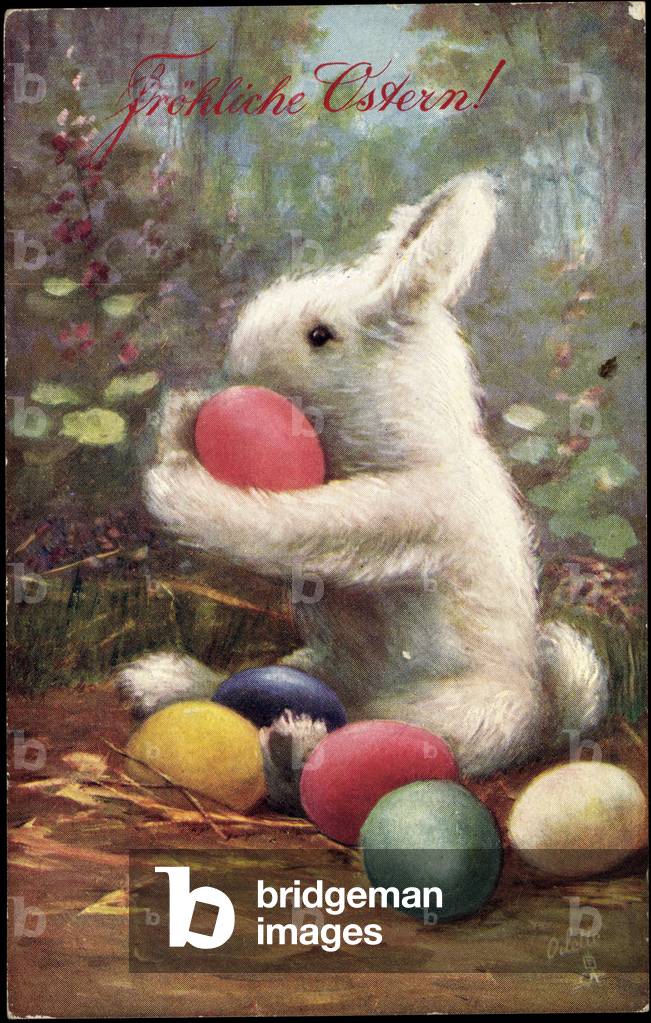 Congratulations Easter, Bunny with Easter eggs, Tucks