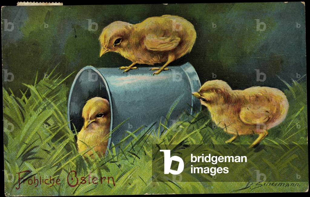 Artist Schumann, B., Merry Easter, Chick, Bucket
