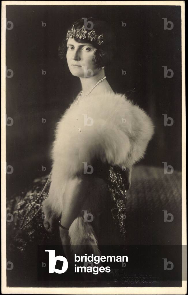Ak Princess Marie Alix of Saxony, wife of Franz Josef von Hohenzollern (b/w photo)