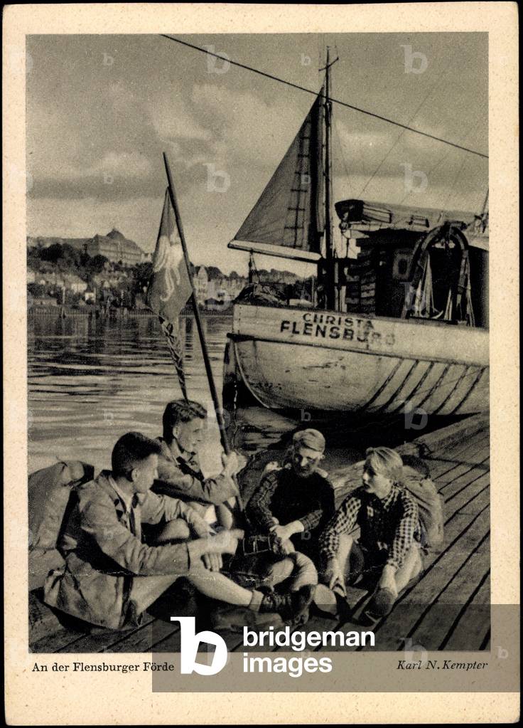 Flensburg, Boat Christa, Youth, Hikers
