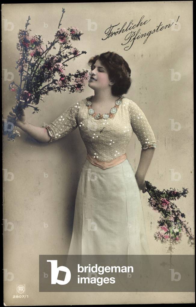 Merry Pentecost, RPH 2807 1, woman with bouquet