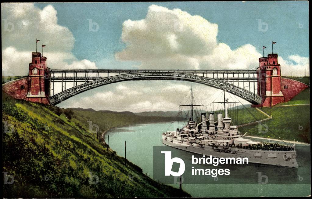 Kiel, High Bridge near Levensau, S.M.S Germany