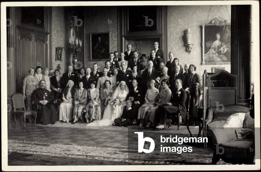 Ak Sophia of Greece, Christoph of Hesse, Wedding (b/w photo)