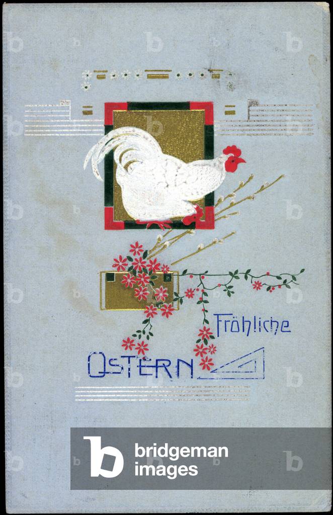 Embossing Artists Happy Easter, Chicken, Flowers, Branches