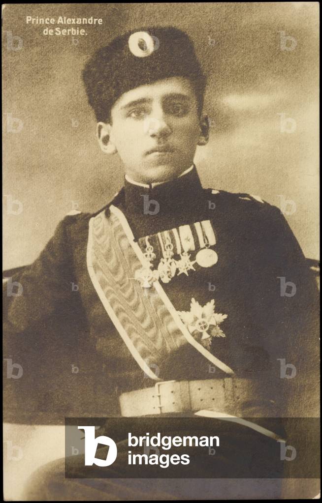Ak Prince Alexander of Yugoslavia, Uniform, Nobility Serbia and Croatia (b/w photo)