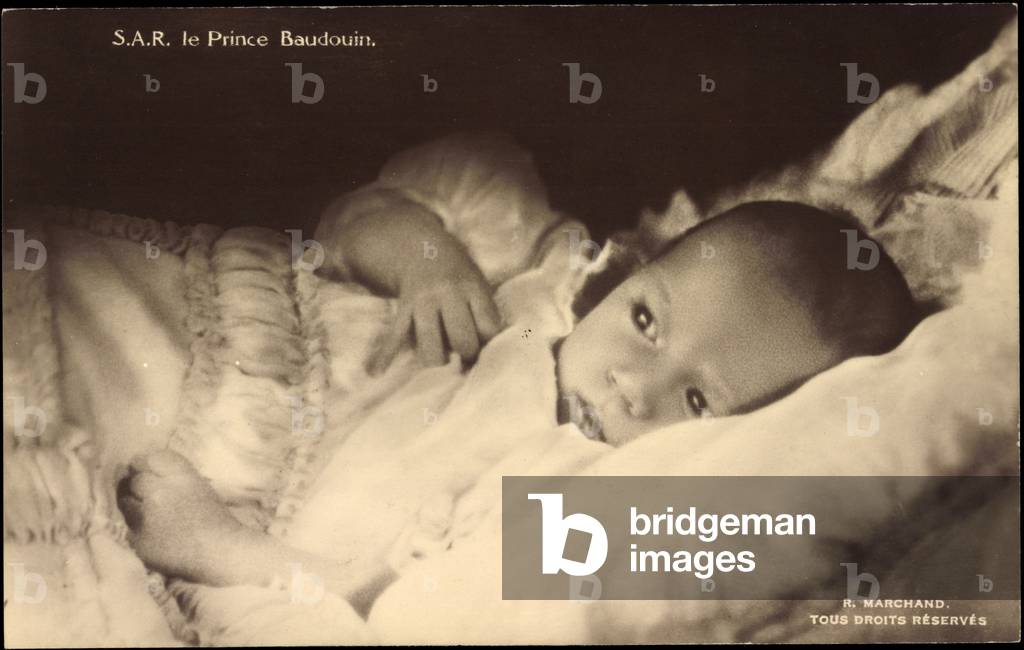 Ak S.A.R. le Prince Baudouin, Prince Baudouin as a little baby, Belgium (b/w photo)