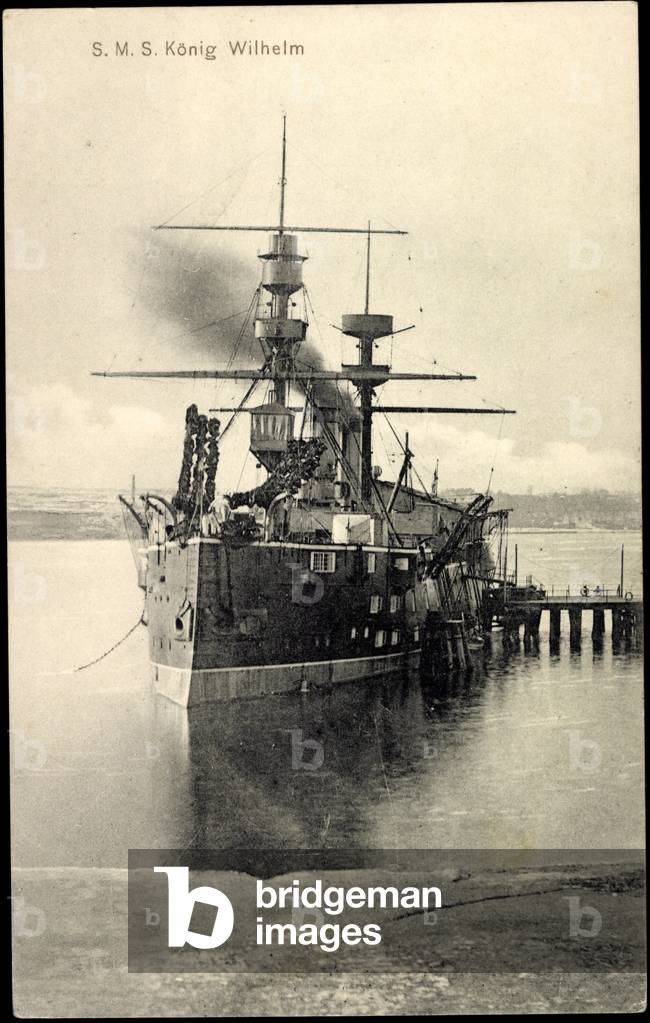 View of the German warship SMS King Wilhelm
