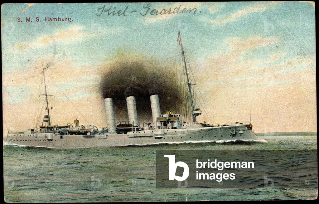 Warships Germany, S.M.S. Hamburg in motion