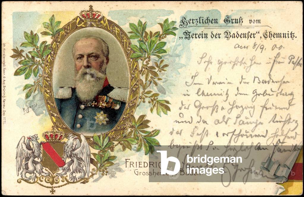 Coined Litho Grand Duke Frederick of Baden, R. Joost