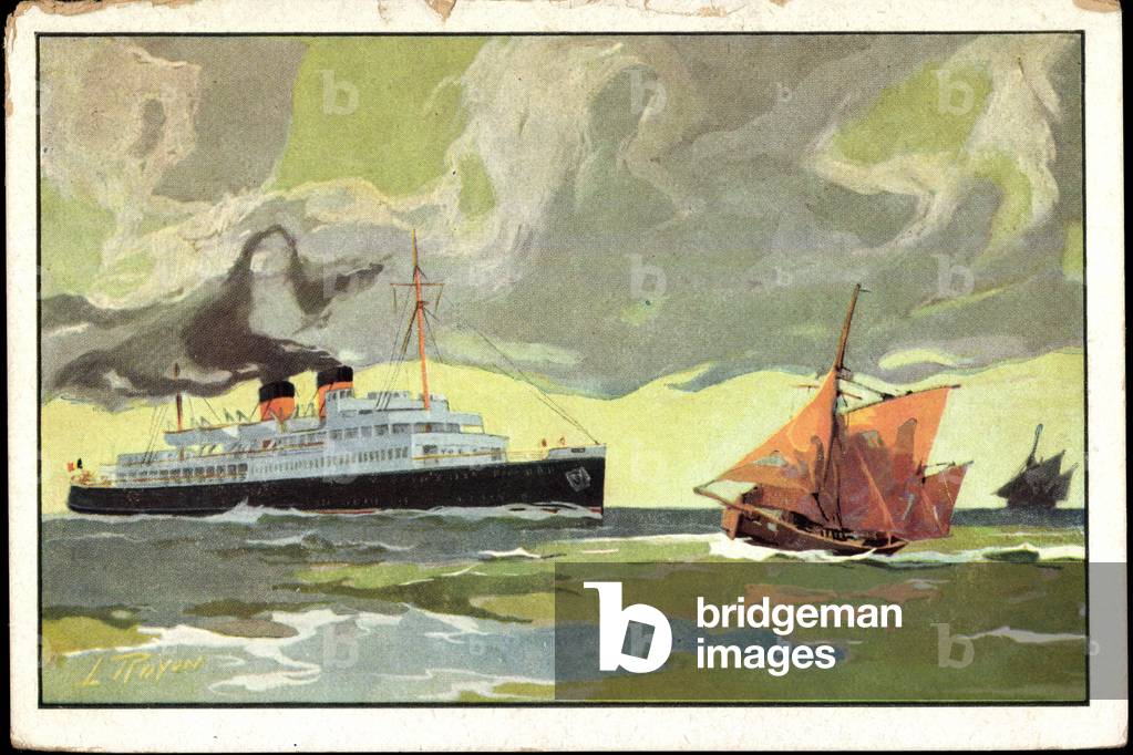 Künstler S.S. Prince Charles, Ostend Dover, Sailboat