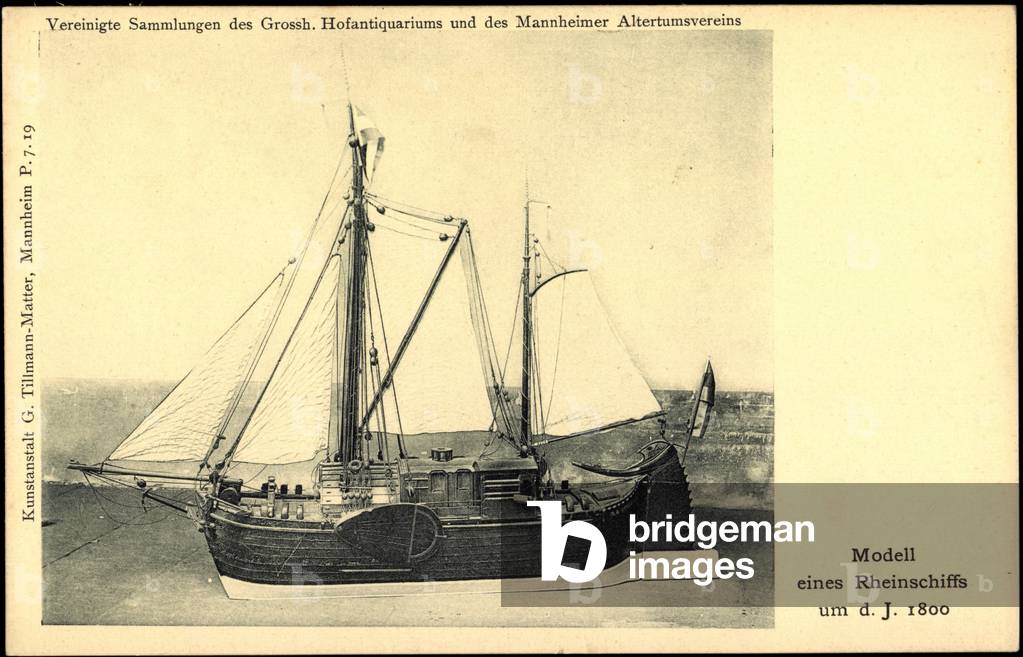 Mannheim, model of a Rhine ship, Altertumsverein
