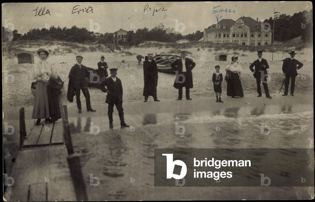 Photo Baltic seaside resort Baabe, family picture, beach, boat