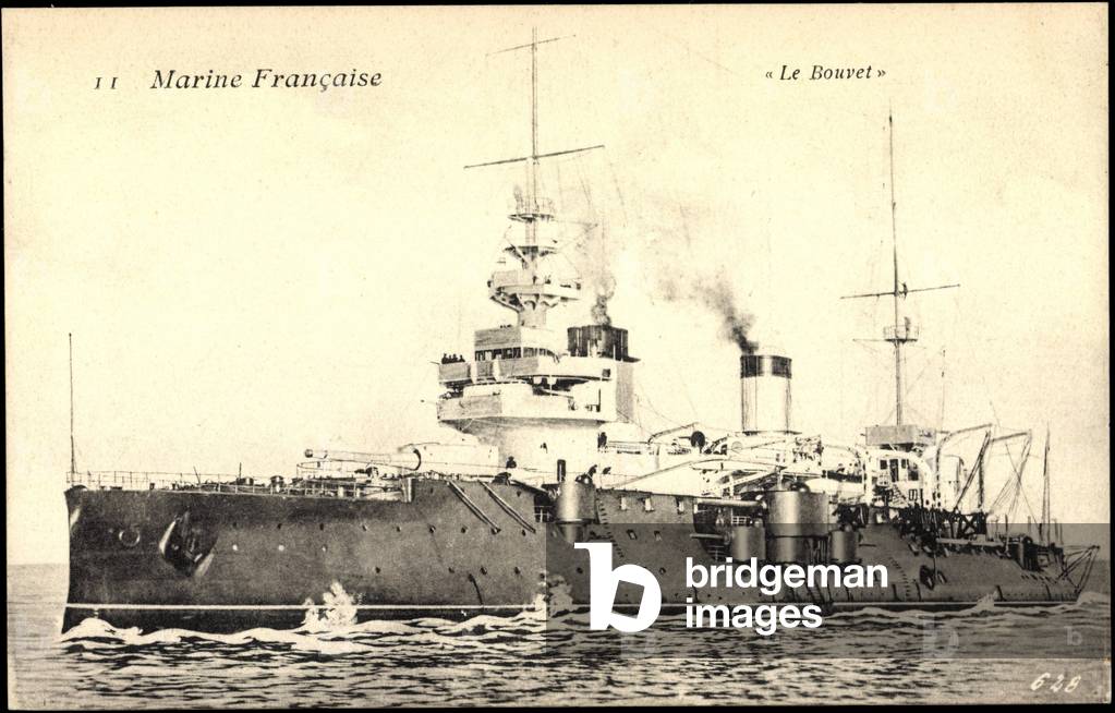 Le Bouvet in voyage at sea, warship