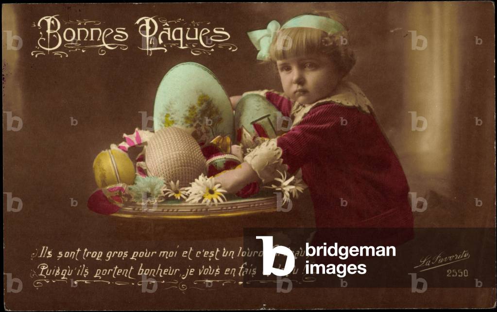 Easter greetings card (colour litho)