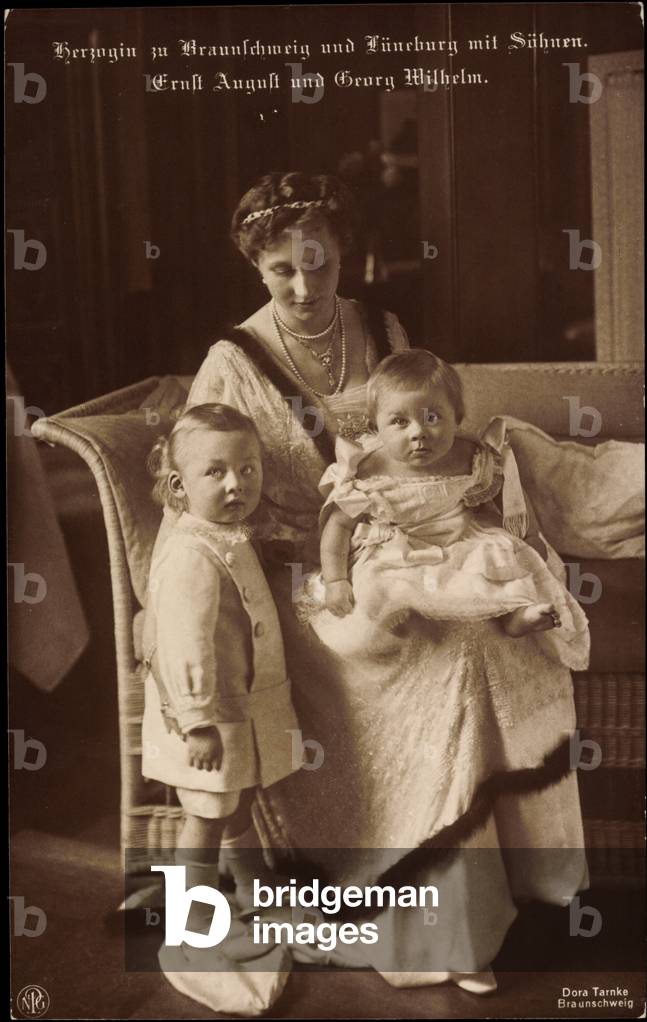 Duchess of Brauchschw with sons Ernst u Georg