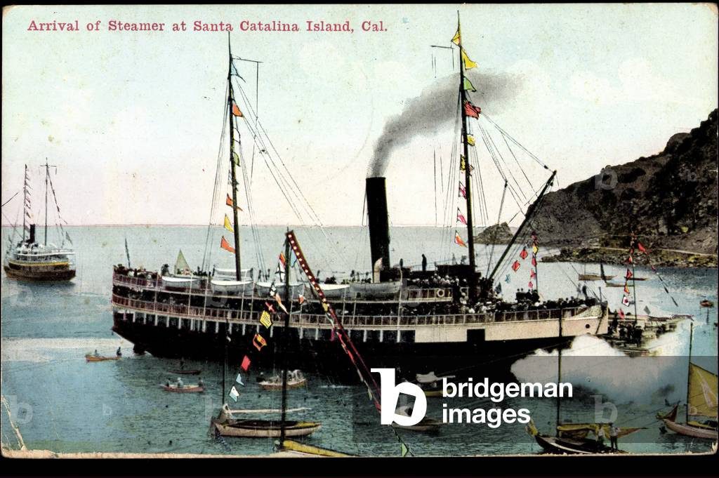 Catalina Island California, arrival steamer, port
