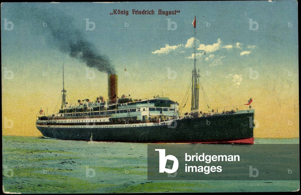 HAPAG, steamship King Friedrich August in flight