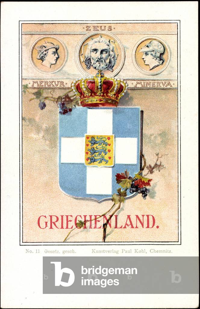 Coat of arms of Greece, Zeus, Merkus, Minerva, Hellas