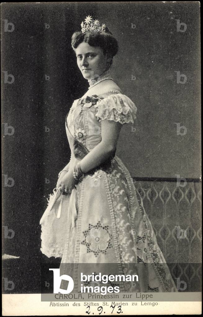 Ak Princess Carola zur Lippe, Abbess of St Marien zu Lemgo (b/w photo)