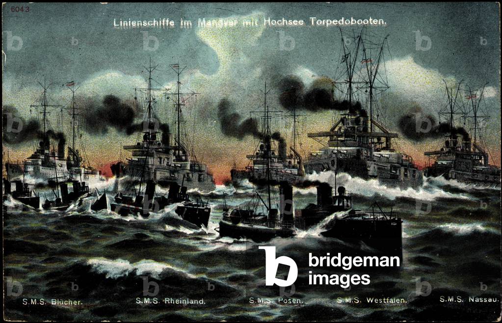 View of German warships, SMS Blücher, Poznań