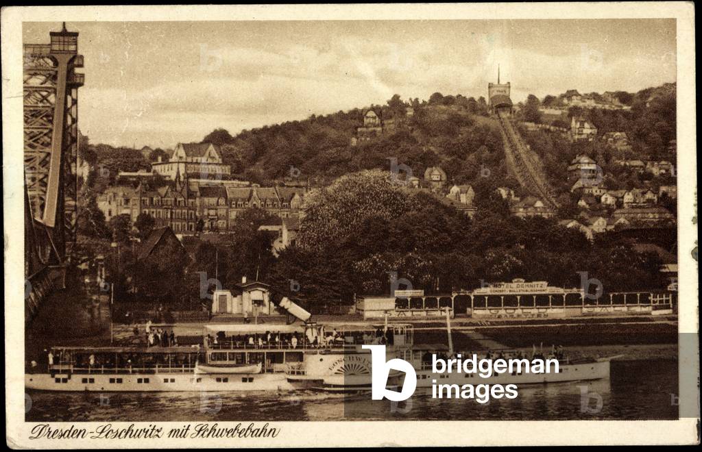Dresden Loschwitz, Elbe, barge Loschwitz