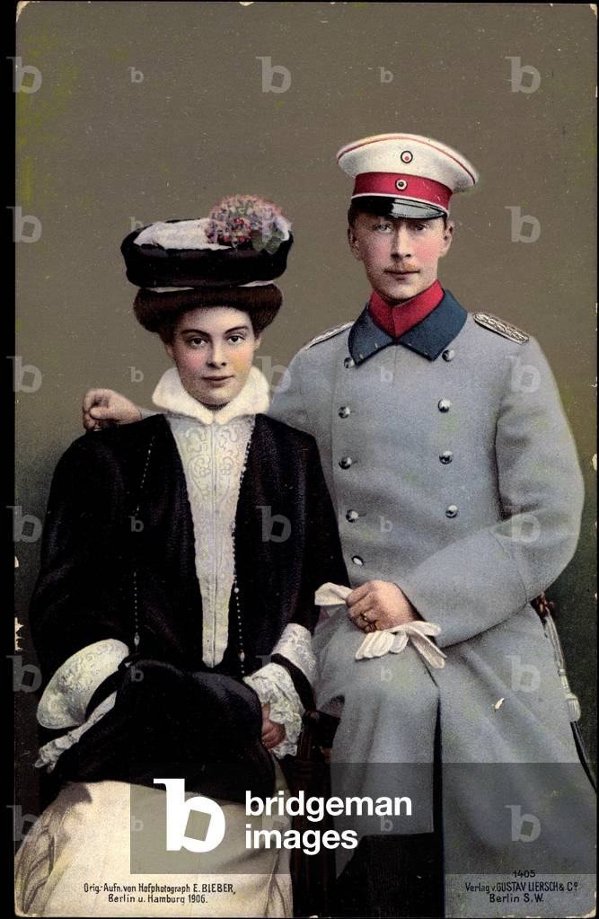 Ak Crown Prince Friedrich Wilhelm, Cecilie of Prussia, Liersch 1405 (b/w photo)