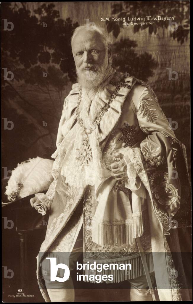Ak S. M. King Ludwig III of Bavaria as Georgiknight, Percy Hein 68 (b/w photo)