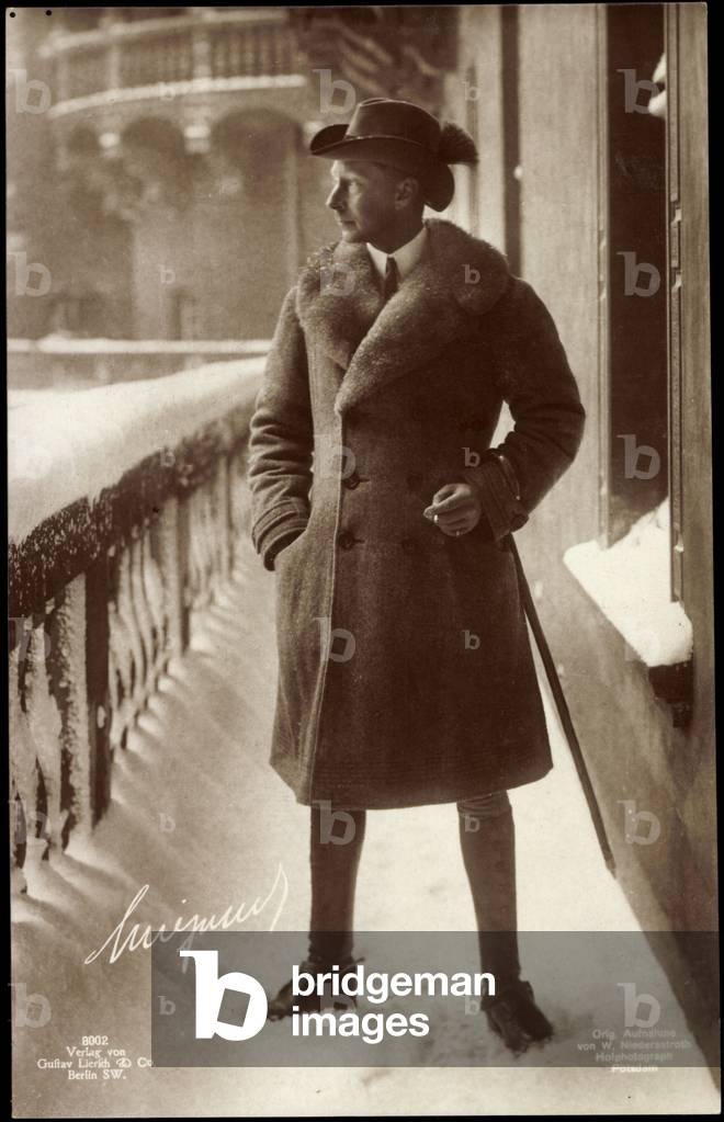 Crown Prince Wilhelm in Fur Coat, Winter, Hunter Hat