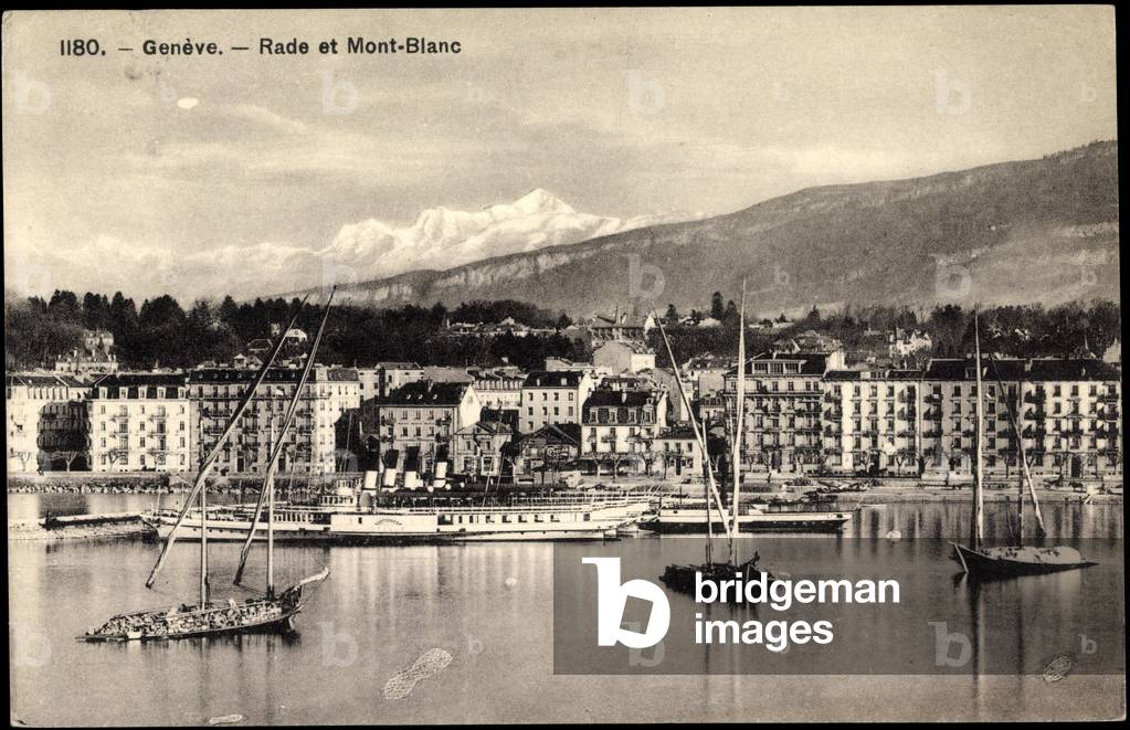 Geneva, Rade et Mont Blanc, Village, Steamer, Alps
