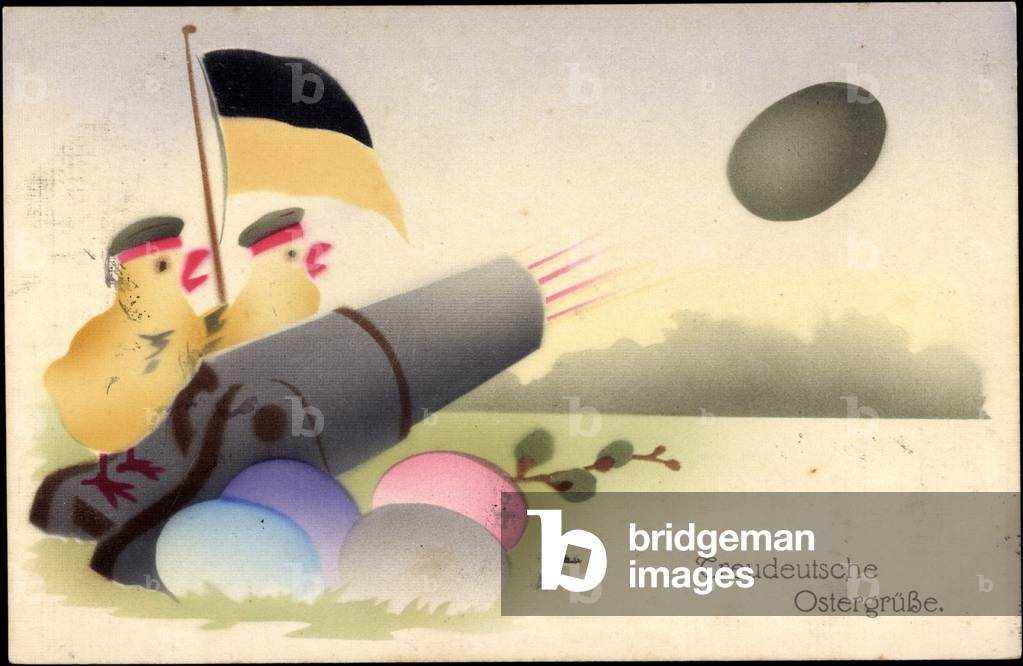Happy Easter, Truly German Easter greetings, Chick, Cannon