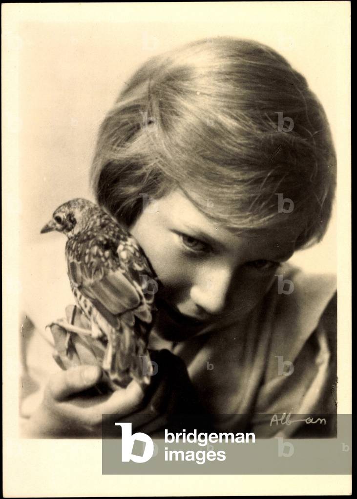 Princess Joséphine Charlotte of Belgium with Bird