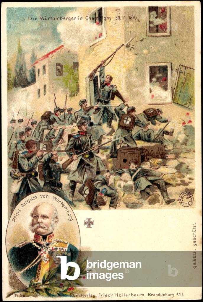 Litho Württemberger, Champigny, 1870, Prince August