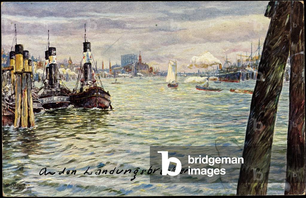Artist Ullmann, M., Hamburg, Port, Landungsbrücken