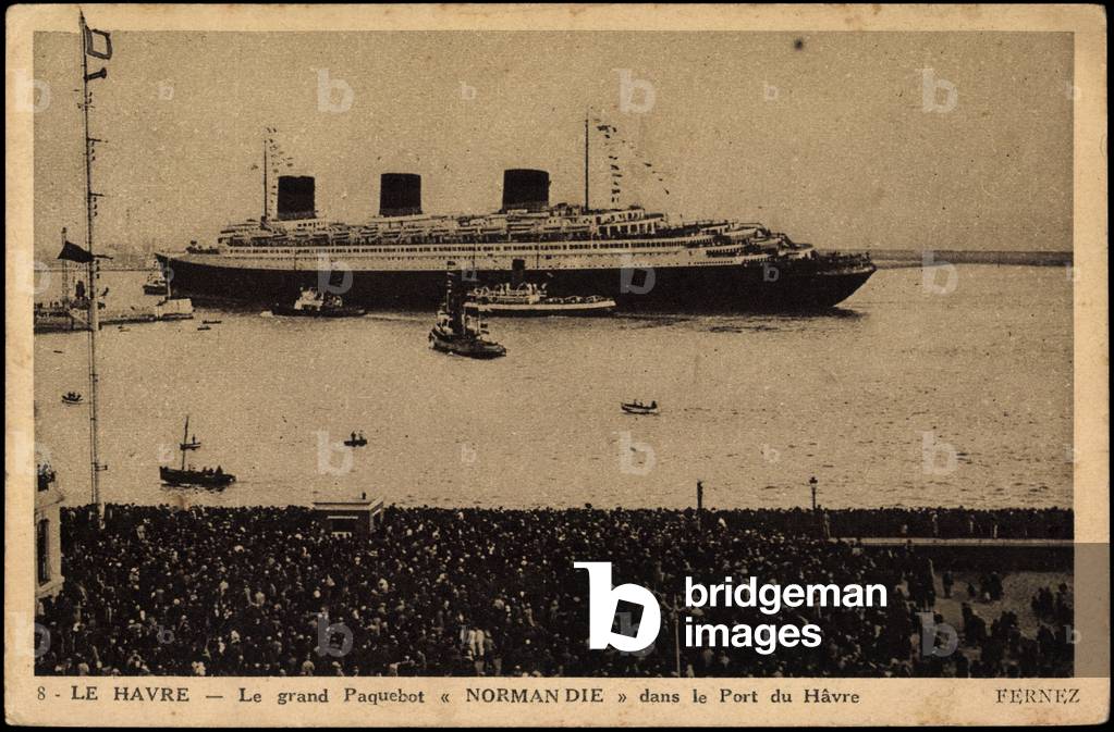 French Line, CGT, Normandy liner, Dampfschiff