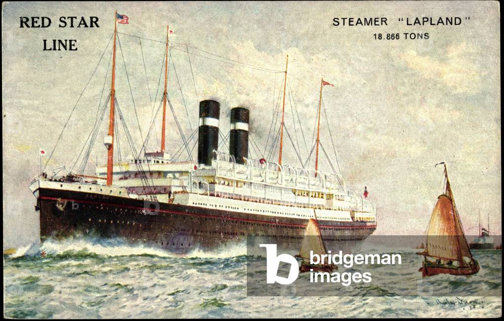 Artist Red Star Line, Steamer Lapland, Steamer