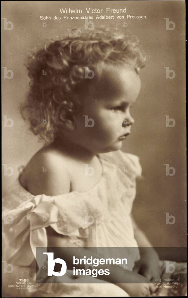 Ak Prince Wilhelm Victor Friend of Prussia as a little boy, Liersch 7986 (b/w photo)