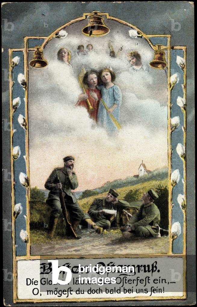 Congratulations Easter, soldiers dreaming, angels