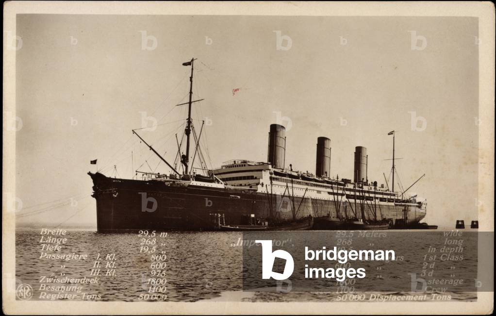 HAPAG, Steamship Emperor with Techn. Information