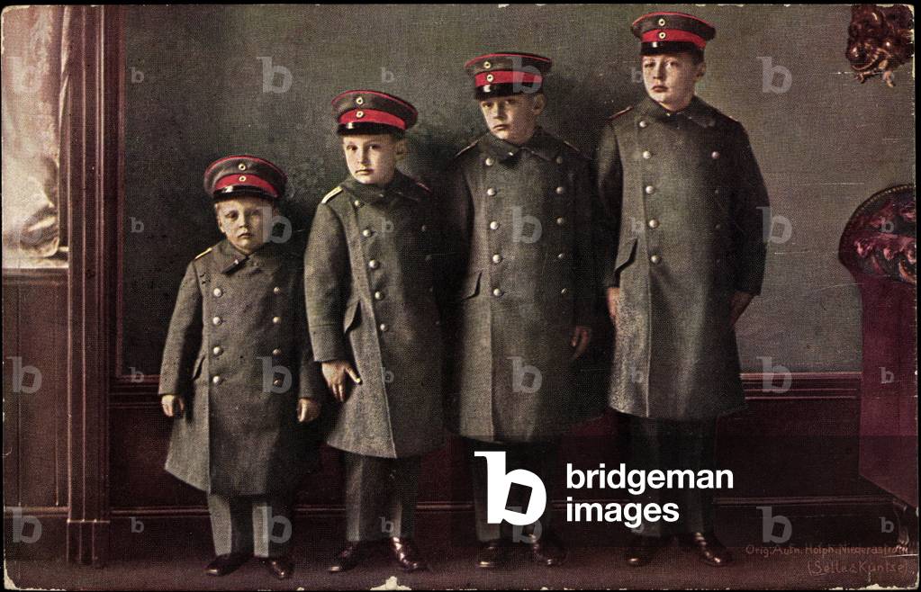 The Four Sons of the Crown Prince Couple in Uniforms