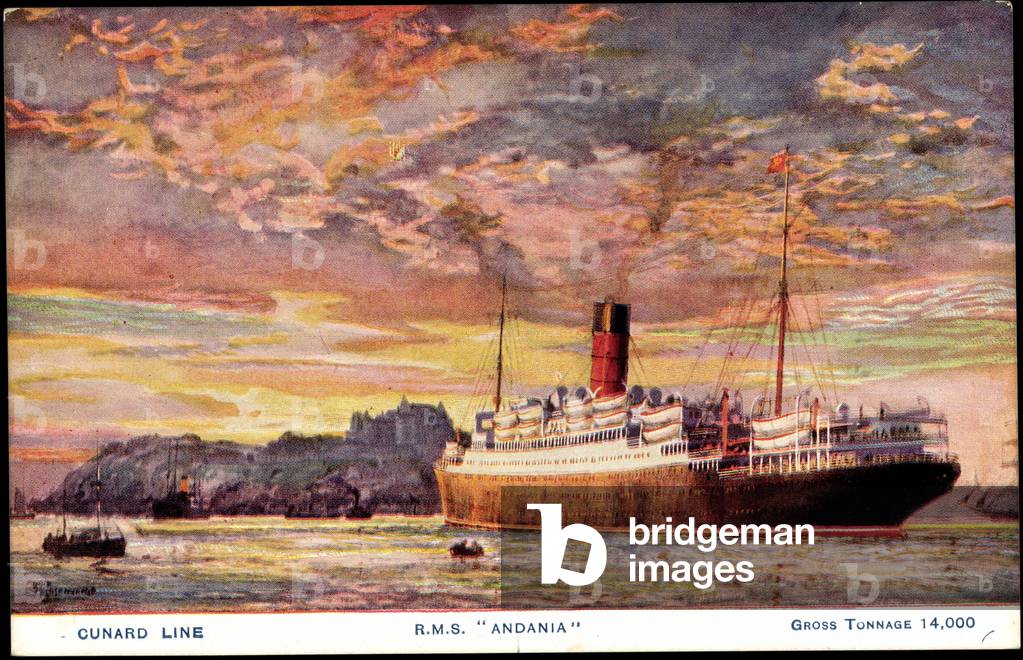 Artist Cunard Line, R.M.S Andania, steamship