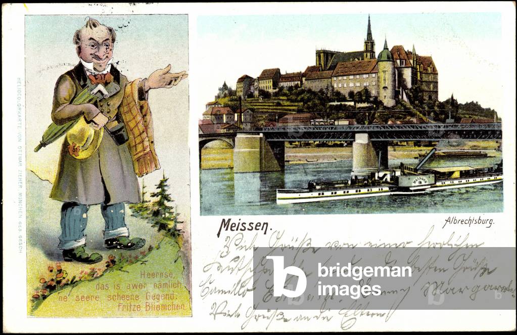 Meißen, Albrechtsburg, Steamer Meissen, F. Bliemchen