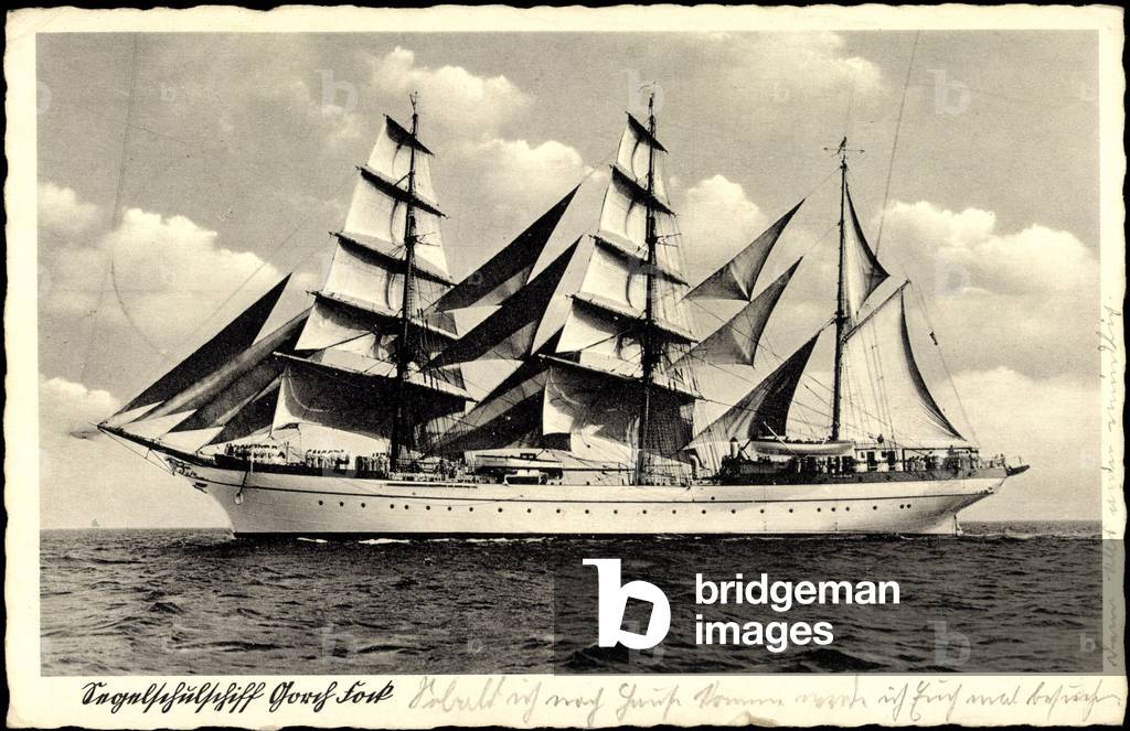 The sailing training ship Gorch Fock in motion