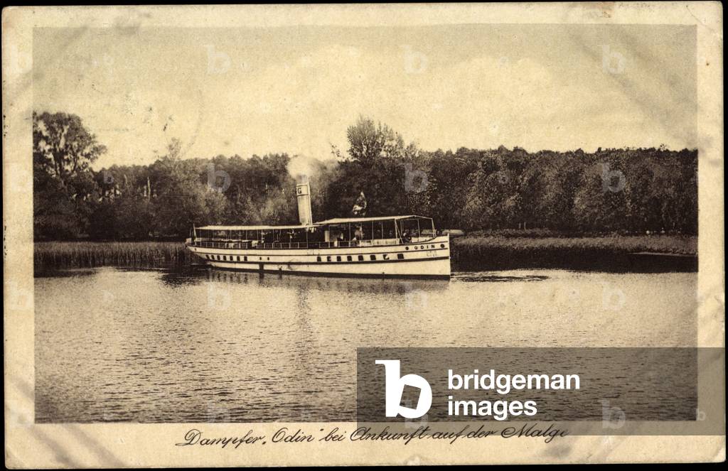 Steamer Odin upon arrival at the Malge, Havel