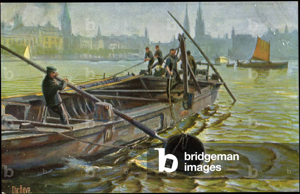 Artist Rave, C., sailors working in the harbour