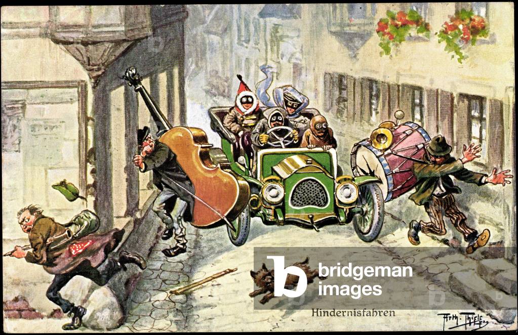 Artist Thiele, Arthur, obstacle rides, car, musician