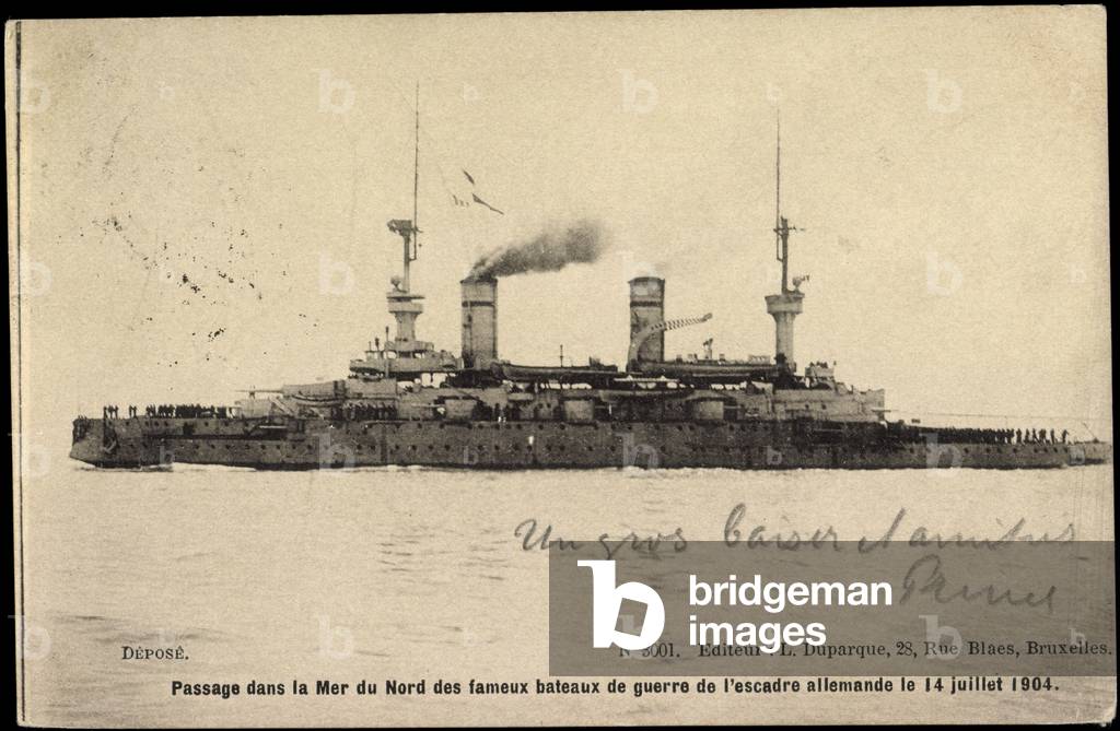 Warship in English Channel 1904